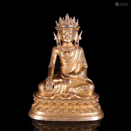 A Chinese Gilt Bronze Buddha Statue of Shakyamuni