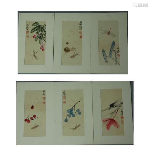 A Chinese Painting Album of Insects, Qibaishi Mark