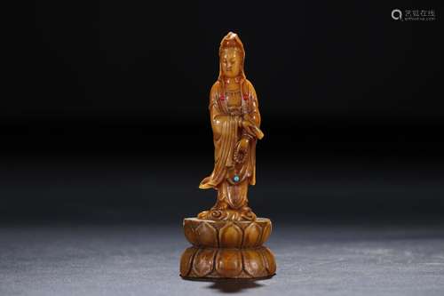 A Chinese Carved Tianhuang Figure of Buddha