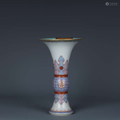 A Chinese Famille-Rose Porcelain Vase