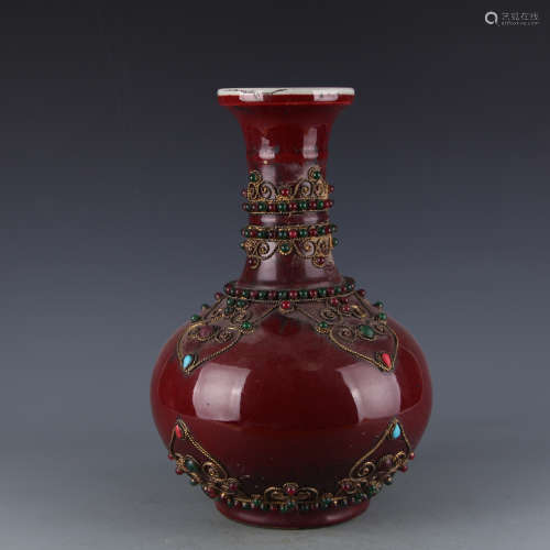 A Chines Flambe Glazed Porcelain Vase