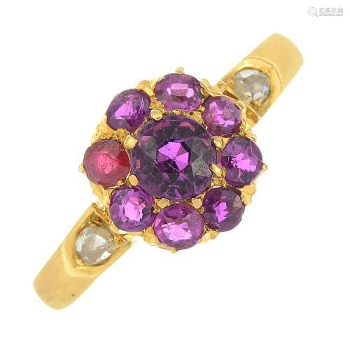 An early 20th century 18ct gold ruby and diamond