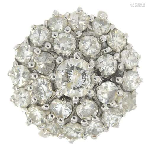 A diamond cluster ring.Estimated total diamond weight