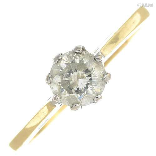 An 18ct gold brilliant-cut diamond single-stone