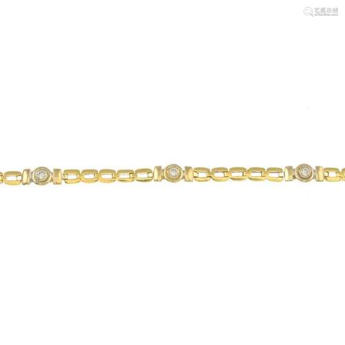 A diamond bracelet.Estimated total diamond weight