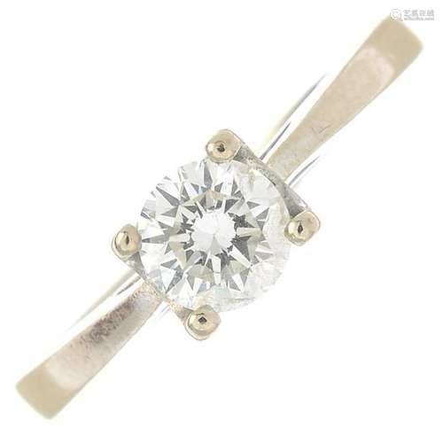 An 18ct gold brilliant-cut diamond single-stone