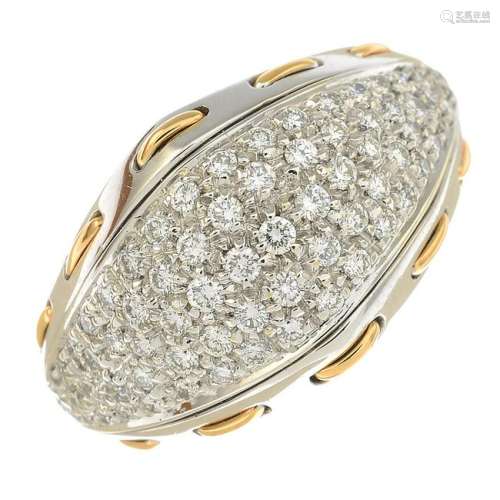 A brilliant-cut diamond dress ring, by Damiani.Signed