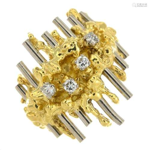 A 1970s 18ct gold diamond dress ring, by David