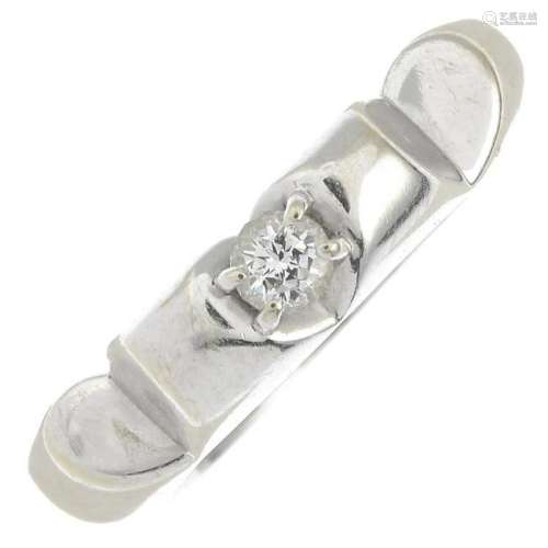 A brilliant-cut diamond single-stone ring, by