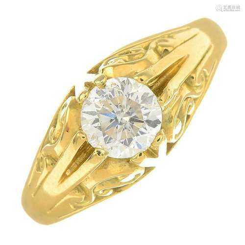 An 18ct gold brilliant-cut diamond single-stone