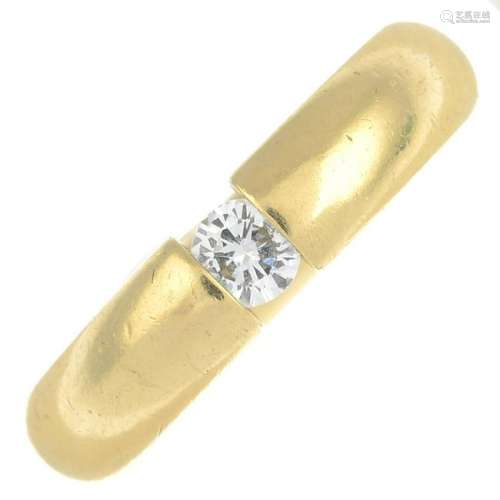 A brilliant-cut diamond single-stone ring.Diamond