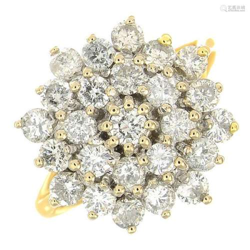 An 18ct gold brilliant-cut diamond floral cluster