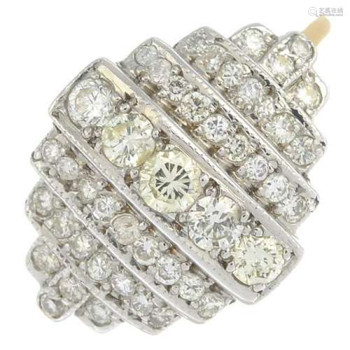 A diamond dress ring.Estimated total diamond weight