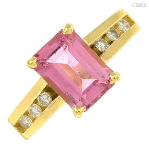 An 18ct gold pink tourmaline and diamond dress