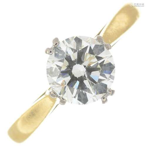 An 18ct gold brilliant-cut diamond single-stone