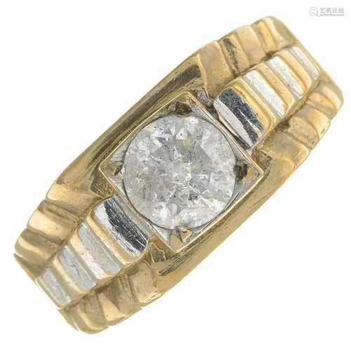 A gentleman's 9ct gold brilliant-cut diamond