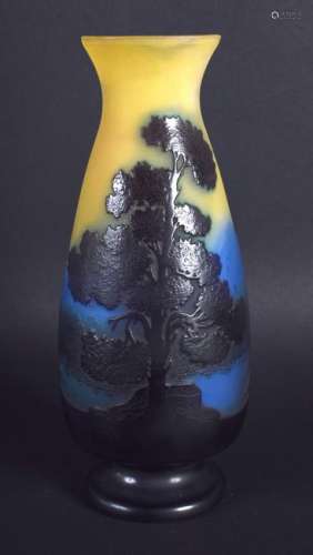 AN EARLY 20TH CENTURY FRENCH GALLE CAMEO GLASS VASE.