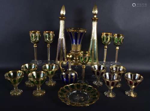 A SUITE OF 19TH CENTURY BOHEMIAN ISLAMIC GLASSWARE