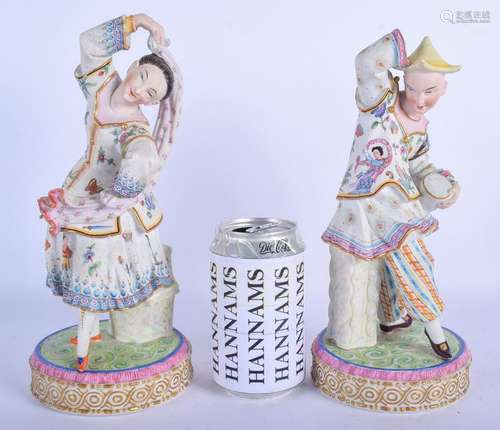 A PAIR OF 19TH CENTURY FRENCH BISQUE PARIS PORCELAIN