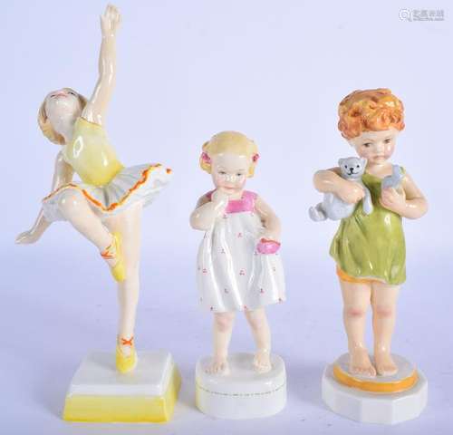 THREE ROYAL WORCESTER PORCELAIN FIGURES Fridays Child,