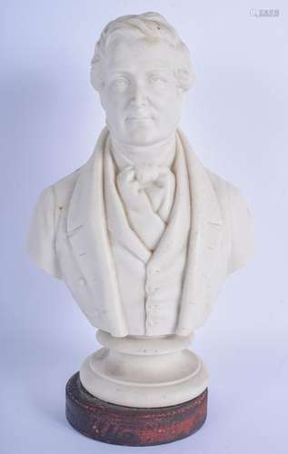 A 19TH COPELAND PARIAN WARE BUST OF A MALE. 29 cm high.