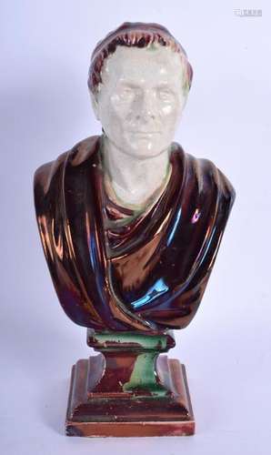 A RARE 19TH CENTURY STAFFORDSHIRE CREAMWARE LUSTRE BUST