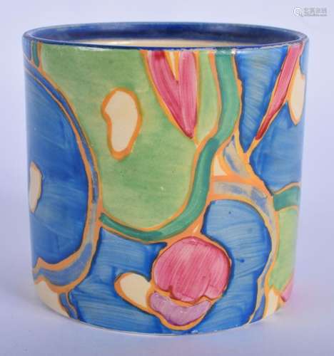 AN ART DECO CLARICE CLIFF PRESERVE JAR painted with