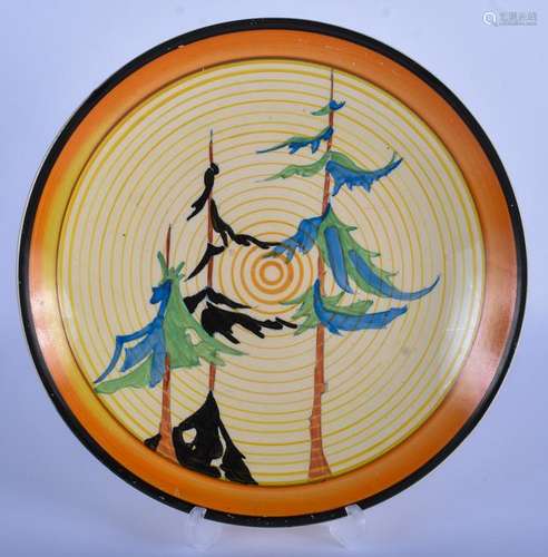 AN ART DECO CLARICE CLIFF BIZARRE PLATE painted with