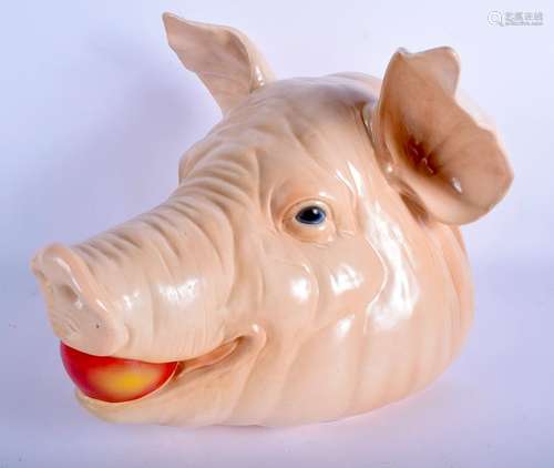 A RARE GOEBEL PORCELAIN BUTCHER SHOP CERAMIC PIGS HEAD.