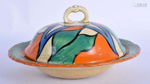 AN ART DECO CLARICE CLIFF BIZARRE CIRCULAR DISH AND