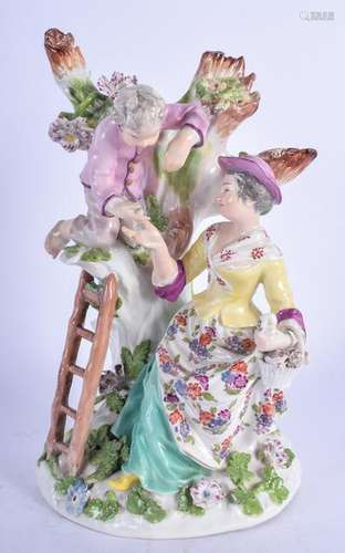 AN 18TH CENTURY MEISSEN PORCELAIN FIGURE OF A MALE AND