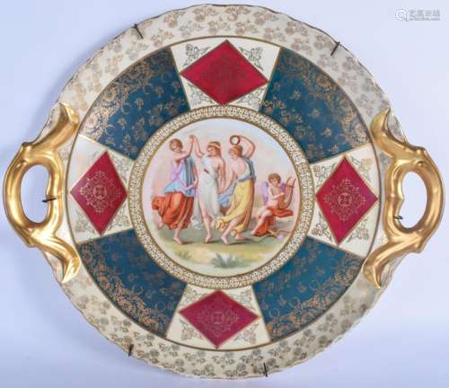 AN EARLY 20TH CENTURY VIENNA STYLE PORCELAIN TRAY