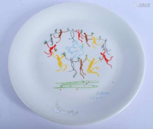 A FRENCH LIMOGES PORCELAIN PICASSO PLATE. 22 cm