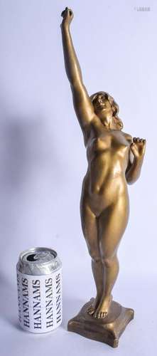 A LARGE ART NOUVEAU GILT BRONZE FIGURE OF A NUDE FEMALE