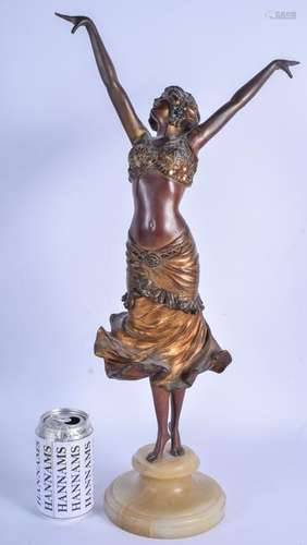 A LOVELY ART NOUVEAU COLD PAINTED BRONZE FIGURE OF A