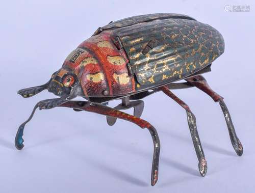 A RARE ANTIQUE LEHMANN TIN PLATE BEETLE FLY. 13 cm