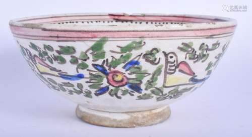 A 19TH CENTURY PERSIAN QAJAR POTTERY BOWL. 17 cm wide.