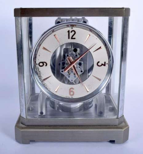 A JAEGER LE COULTRE BRASS ATMOS CLOCK No 305797. 23 cm