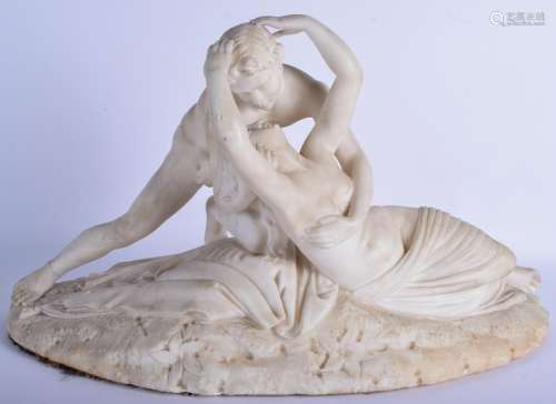 A LARGE 19TH CENTURY EUROPEAN CARVED MARBLE FIGURE OF A