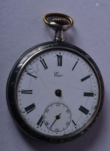 AN ANTIQUE NIELLO SILVER POCKET WATCH. 4.75 cm wide.