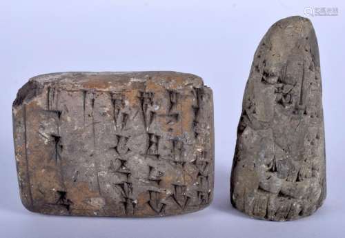 TWO BABYLONIA TERRACOTTA CUNEIFORM TABLETS 3rd Dynasty