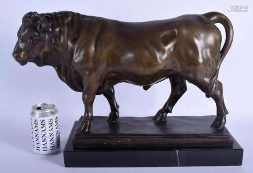 A LARGE CONTEMPORARY BRONZE FIGURE OF A BULL After