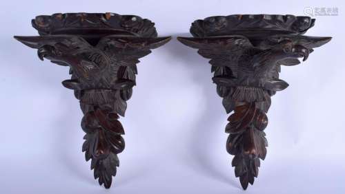 A PAIR OF EARLY 20TH CENTURY BAVARIAN BLACK FOREST WALL