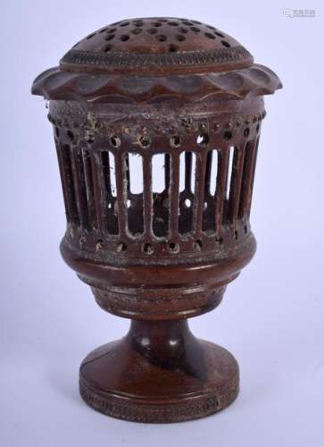 A 19TH CENTURY CONTINENTAL CARVED CRICKET CAGE. 12 cm
