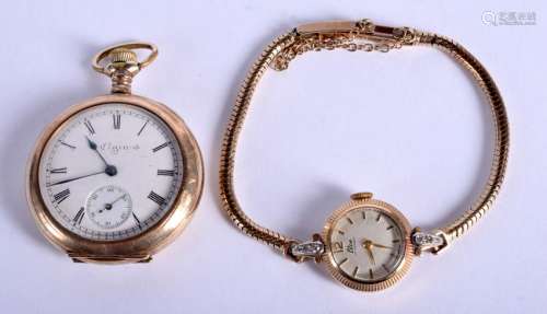 TWO LARGE ANTIQUE SILVER PLATED POCKET WATCHES. Largest