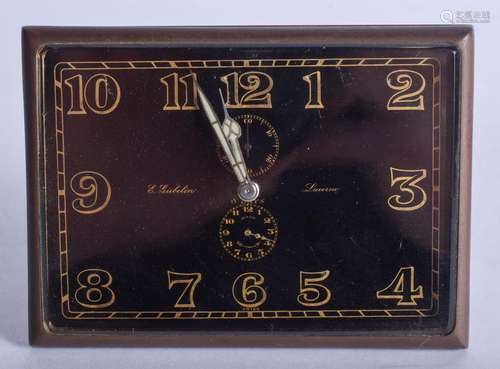 A 1920S GUBELIN BLACK DIAL RECTANGULAR DECO DESK CLOCK.