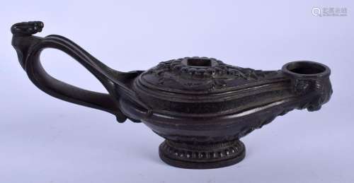 A 19TH CENTURY CONTINENTAL CAST IRON OIL LAMP After the