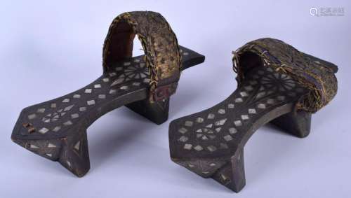 A PAIR OF ANTIQUE SYRIAN TURKISH EASTERN SHOES. 24 cm