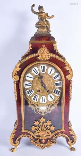 A LARGE 19TH CENTURY FRENCH TORTOISESHELL BRACKET CLOCK