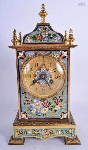 AN EARLY 20TH CENTURY FRENCH BRASS AND CHAMPLEVÉ ENAMEL